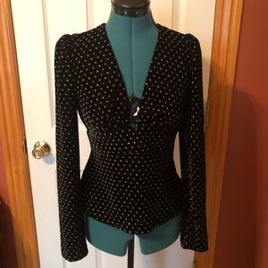 The Limited velvet with silver dots top size XS